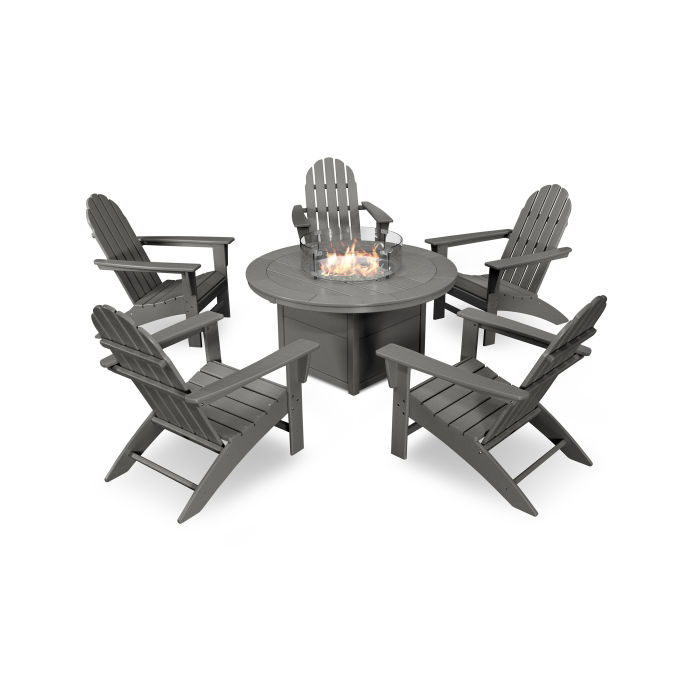 Polywood Vineyard Adirondack 6 Piece Set With Fire Pit Table Vineyard Adirondack 6 Piece Set With Fire Pit Table