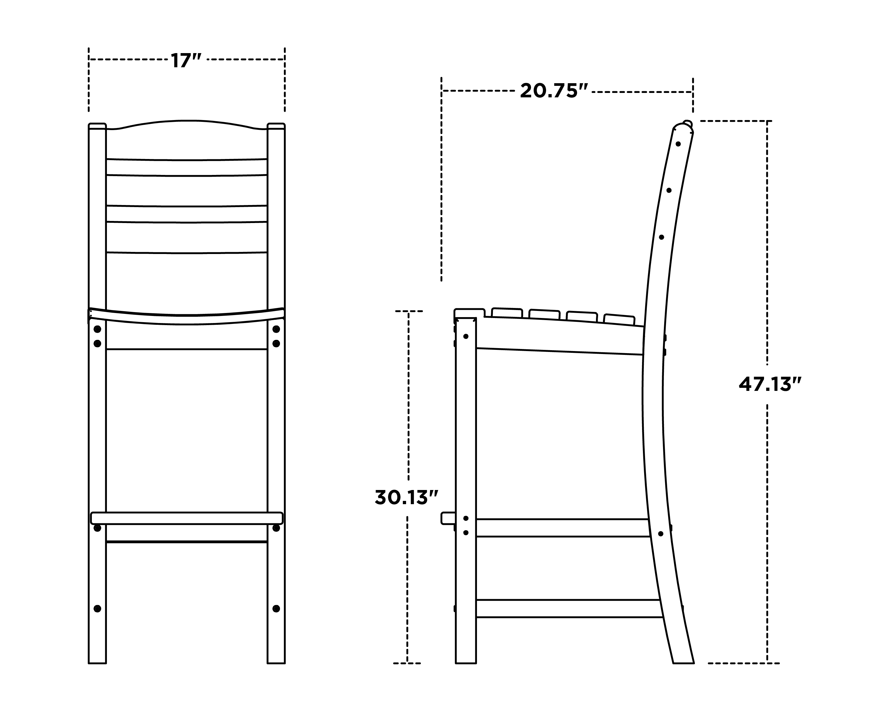 POLYWOOD La Casa Caf Bar Side Chair Barstool Designs