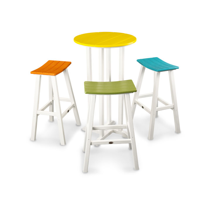 Polywood Contempo 4 Piece Saddle Bar Stool Set Pws235 1 Contempo 4 Piece Saddle Bar Stool Set